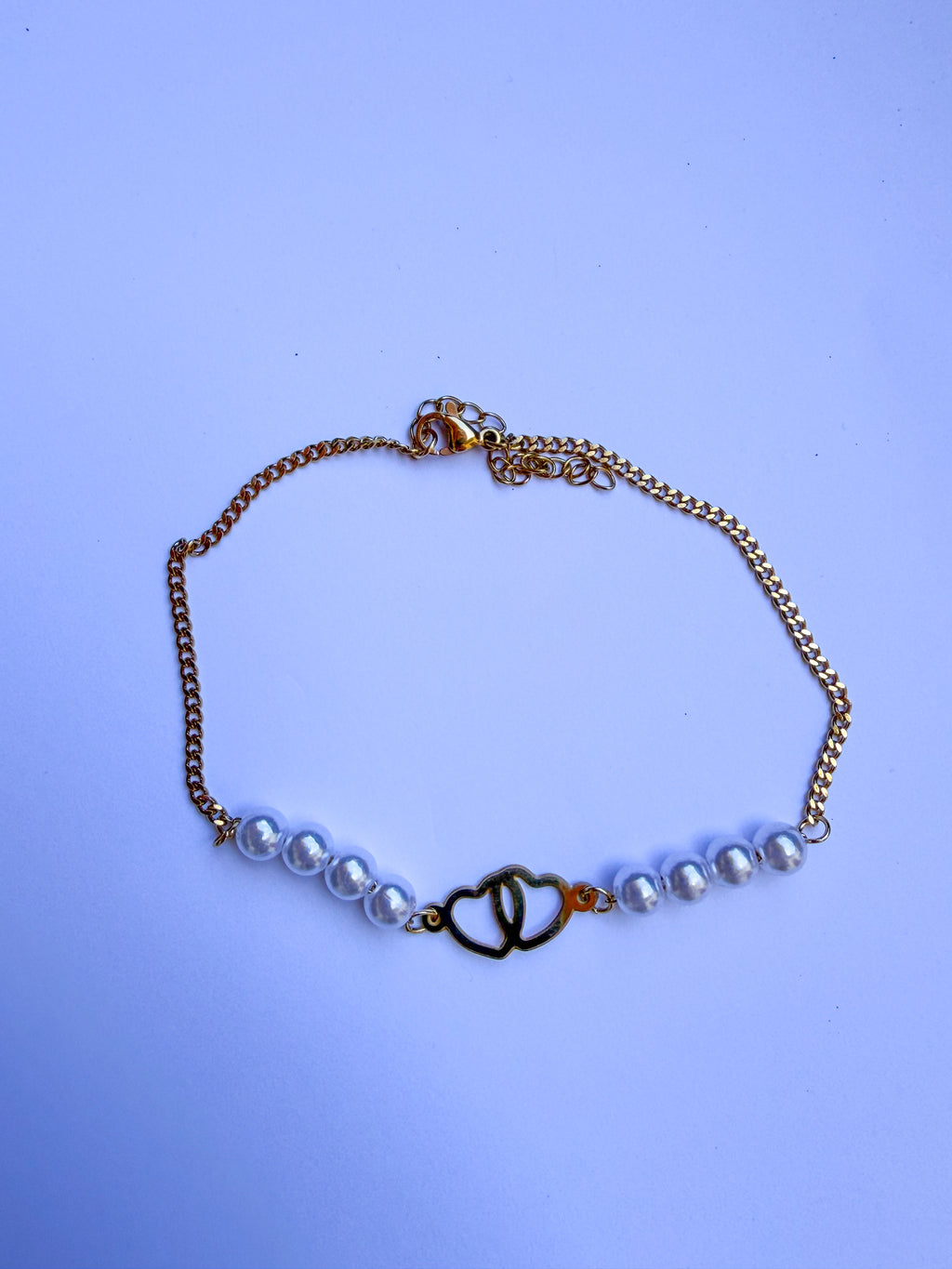 Pulseira para Pé Corações & Pérolas