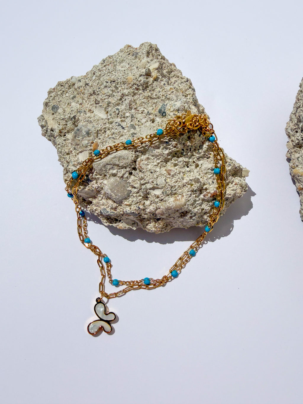 Pulseira para Pé Borboleta em Aço Inoxidável