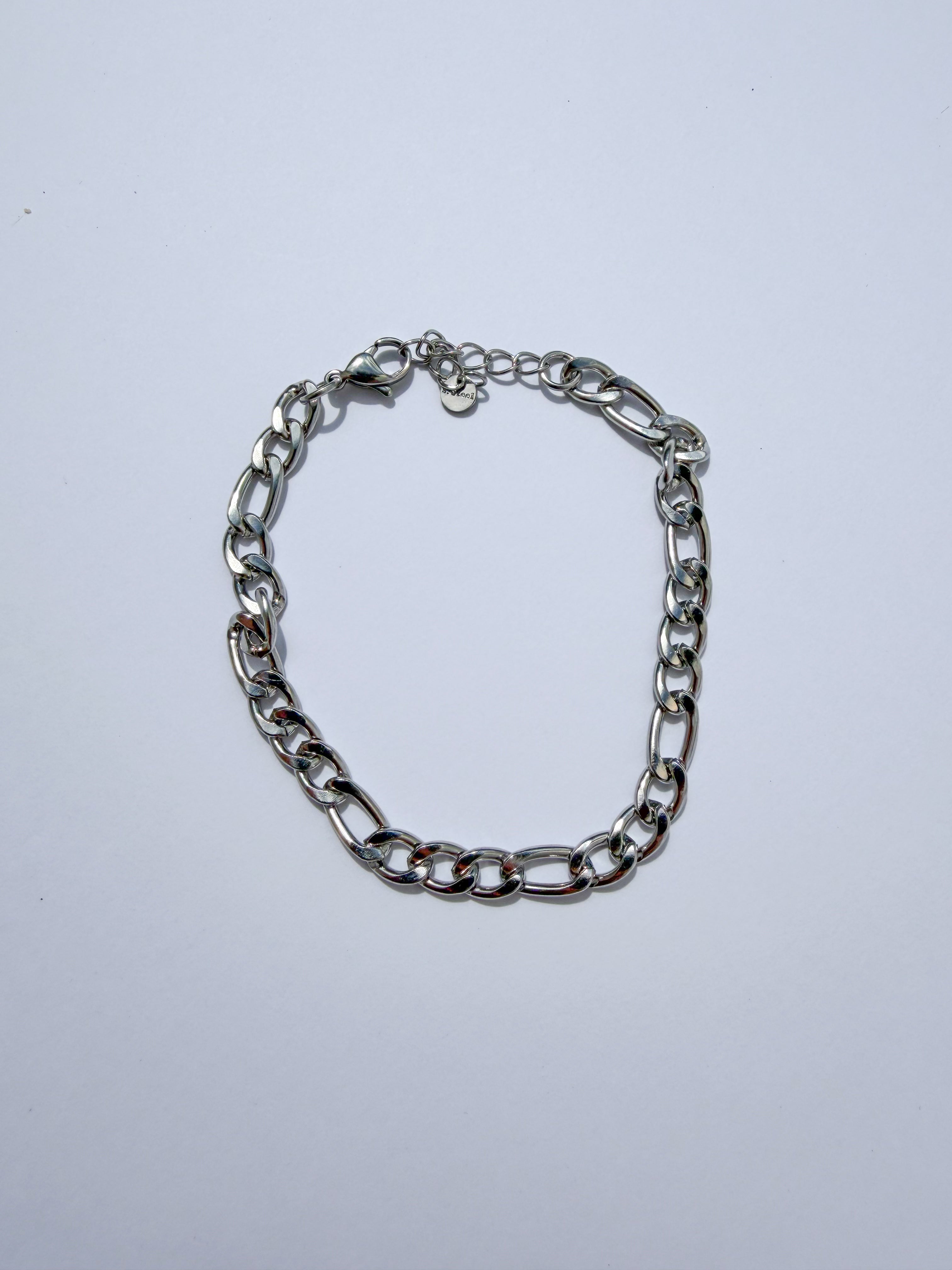 Pulseira Corrente Figaro em Aço Inoxidável