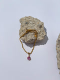 Pulseira Gota Rosa em Aço Inoxidável