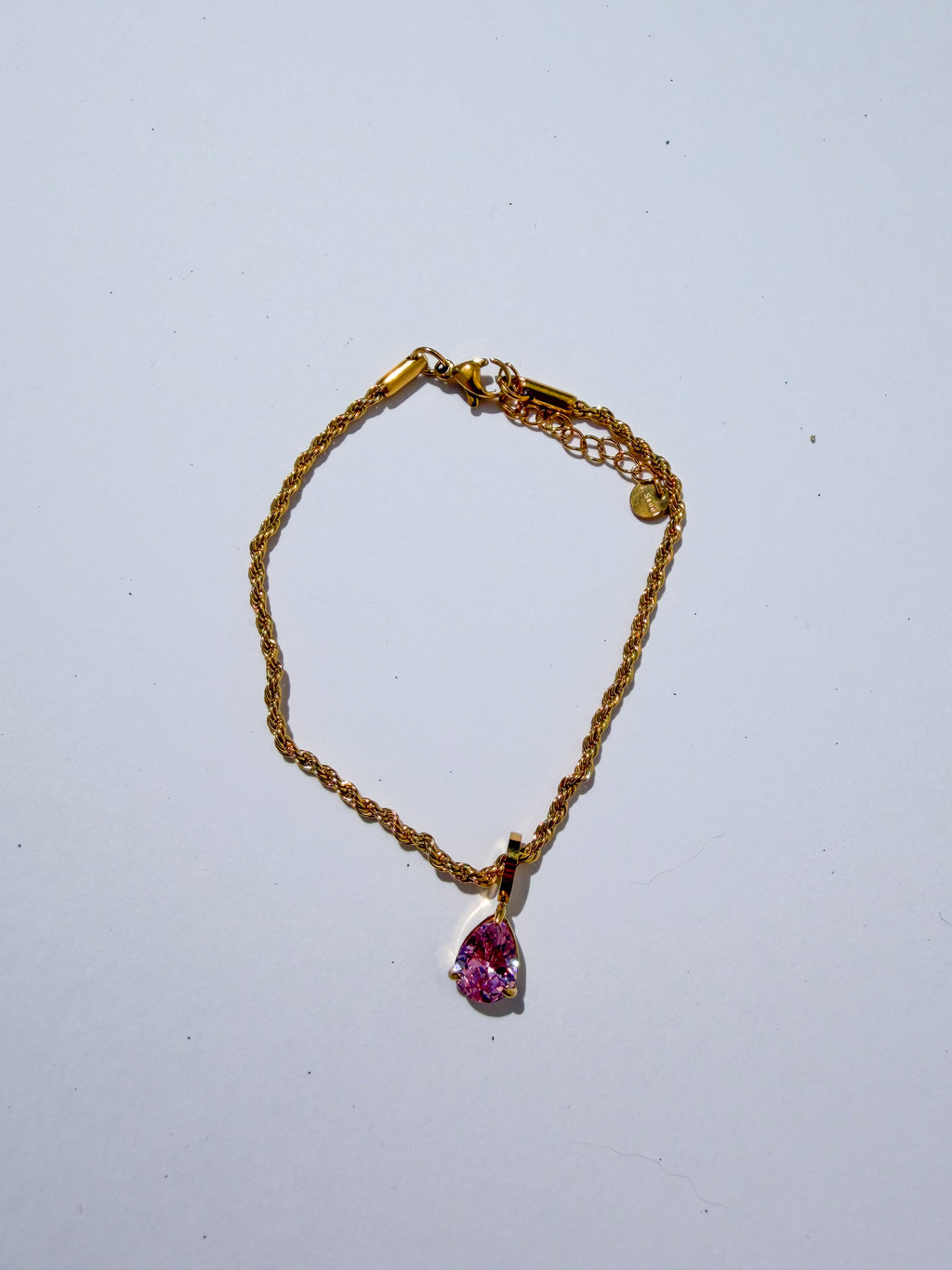 Pulseira Gota Rosa em Aço Inoxidável