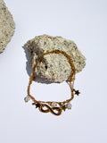 Pulseira para Pé Infinito & Estrelas - Aço Inox Dourado