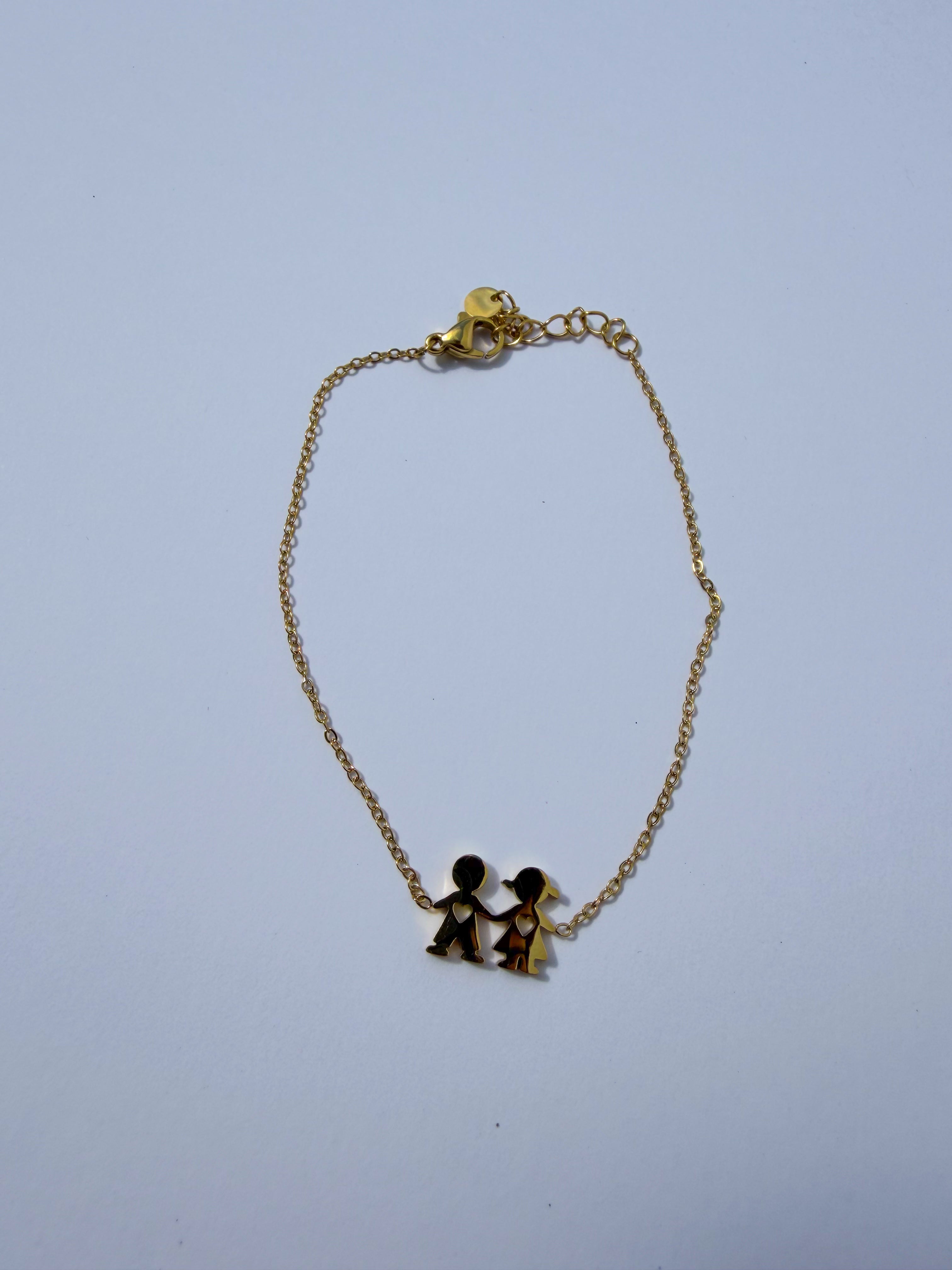 Pulseira Menino e Menina em Aço Inoxidável