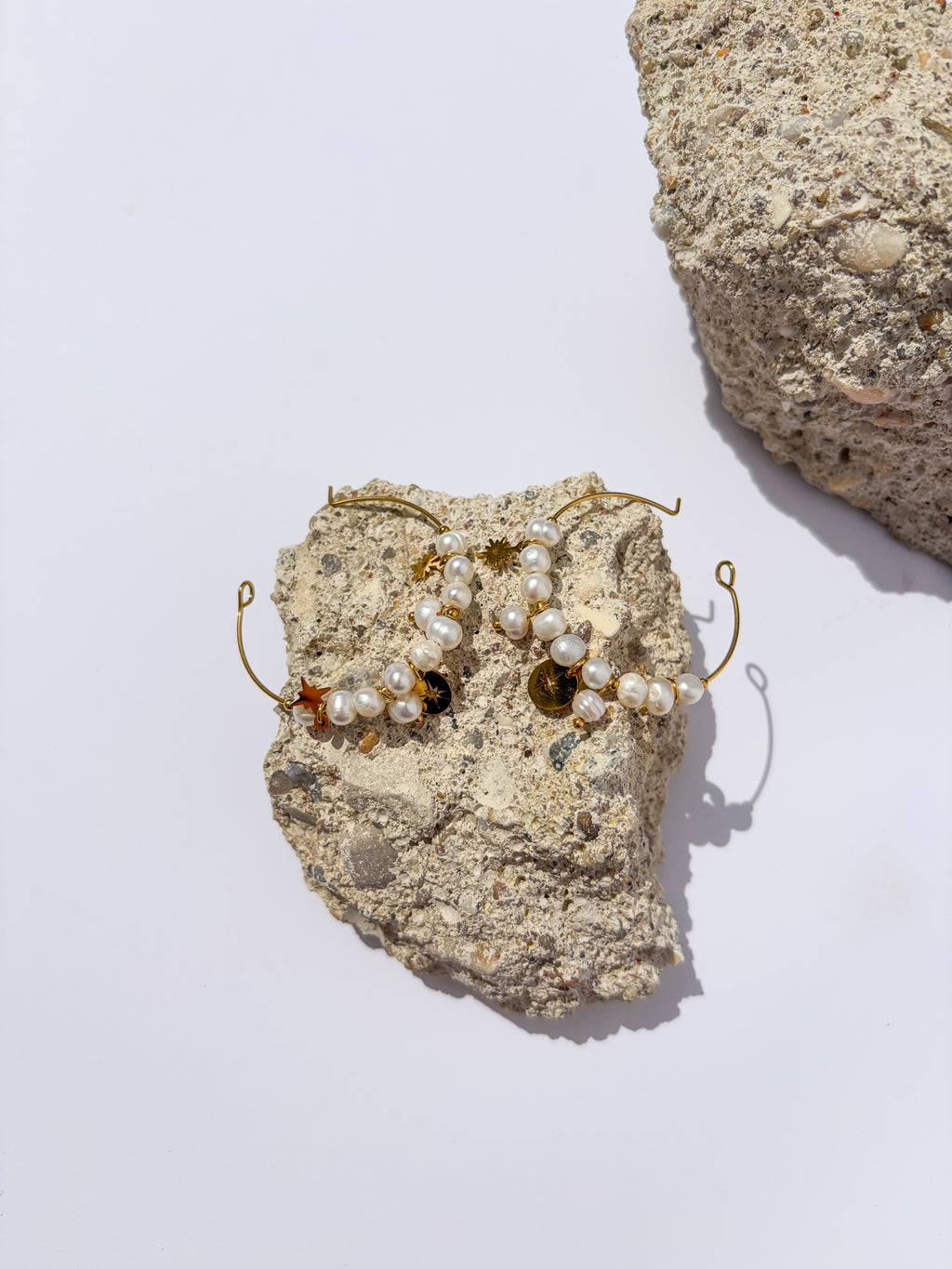 Argolas Céu de Pérolas em Aço Inoxidável