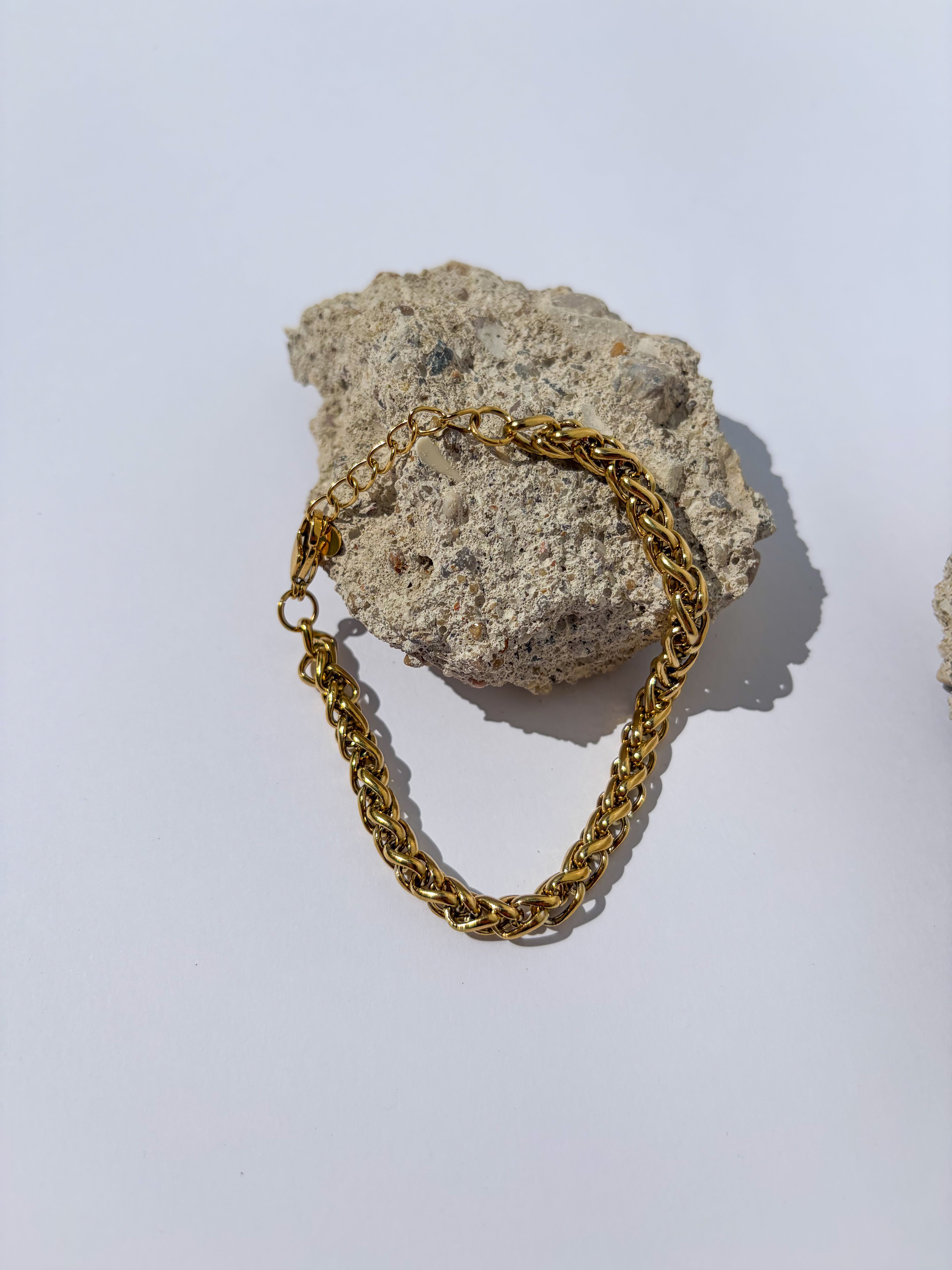 Pulseira Corrente Torcida em Aço Inoxidável