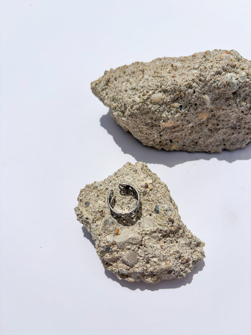 Aliança Corações com Zircónias em Aço Inoxidável