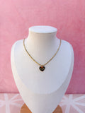 Conjunto Colar & Brincos Coração em Aço Inoxidável