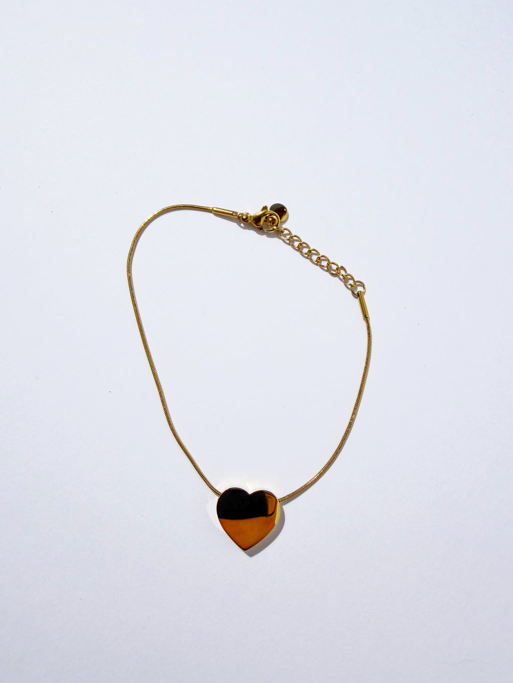 Pulseira Coração Dourado em Aço Inoxidável
