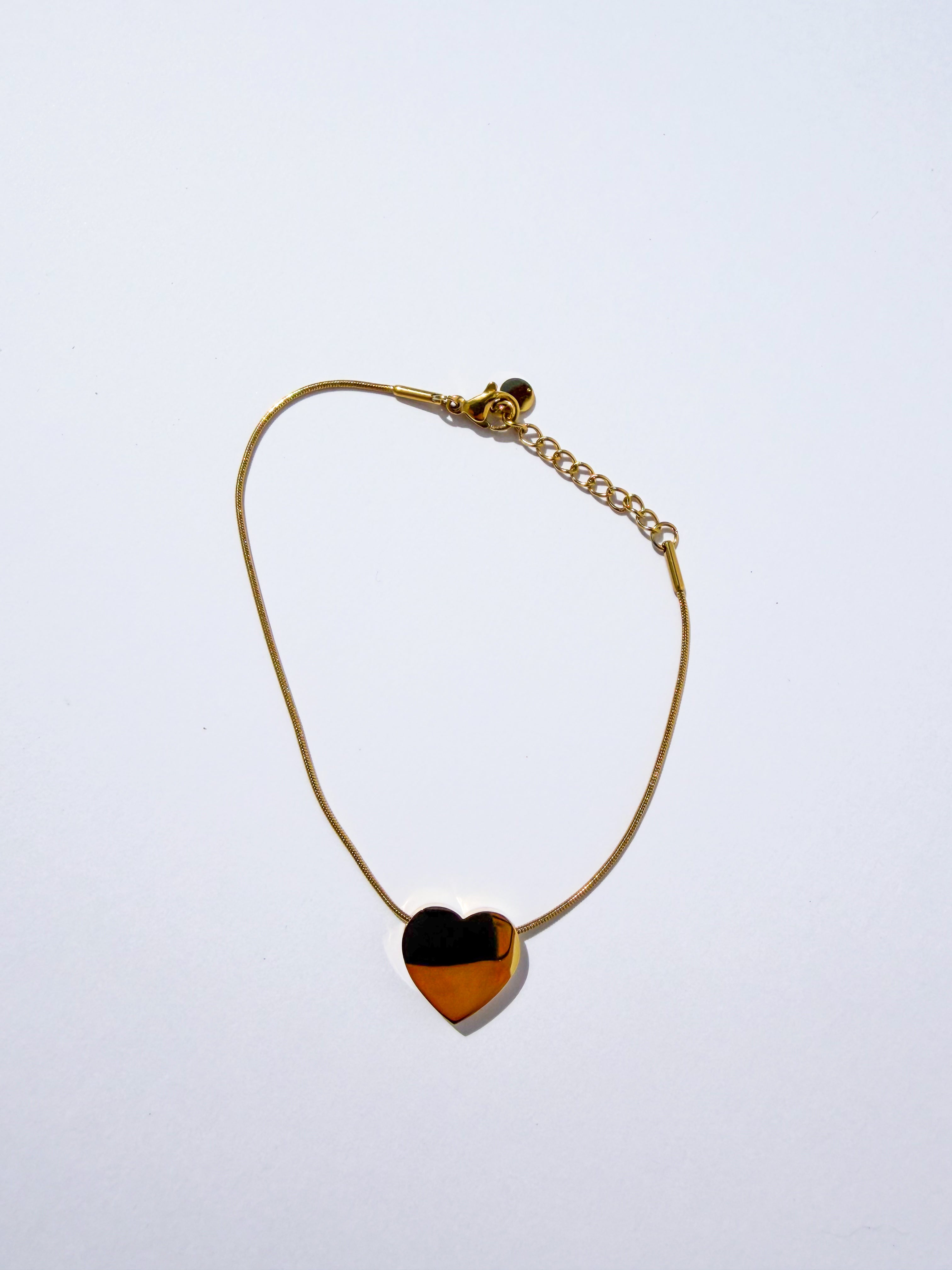 Pulseira Coração Dourado em Aço Inoxidável