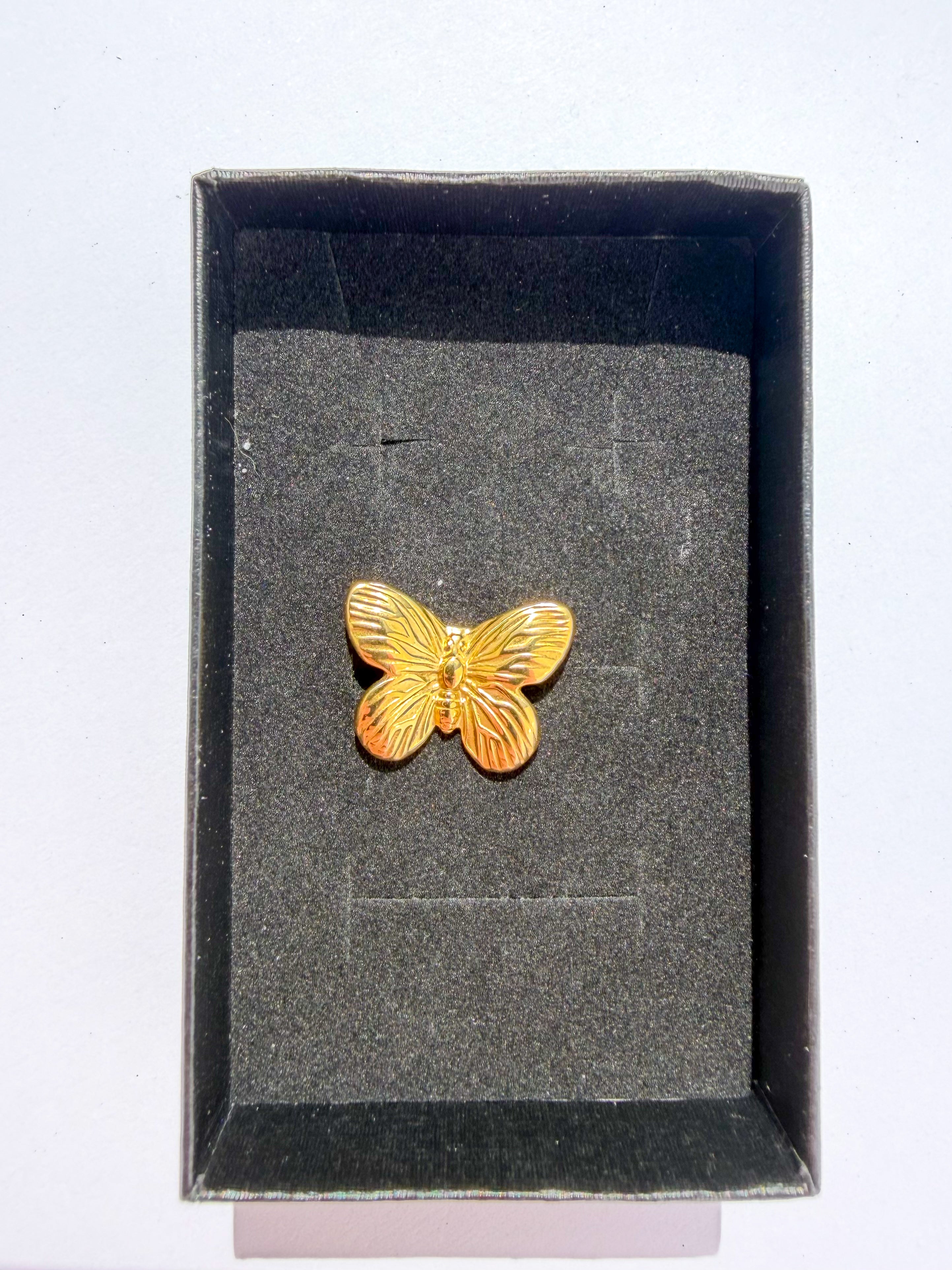 Brincos Borboleta Pousada em Aço Inoxidável