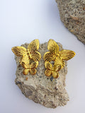 Brincos Borboleta Dupla em Aço Inoxidável